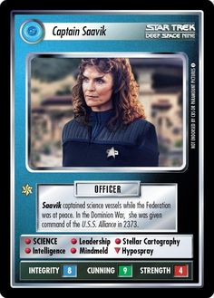 the card features captain stark from star trek