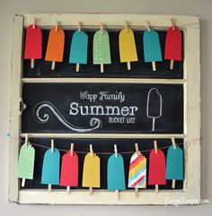 popsicle bucket list with templates and free printable sign to display on the wall