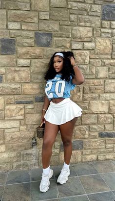 Thelexismakiah Jersey And Tennis Skirt Outfit, Jersey Skirt Outfit Black Women, Cute Streetwear Outfits Black Women, Casual Birthday Outfit Summer, How To Style A Jersey, Tennis Skirt Outfit Black Women, Football Jersey Outfit Women, Jersey Outfit Black Women, Fair Outfit Ideas Carnival