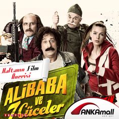 the movie poster for aliba ve criceler with two men and one woman