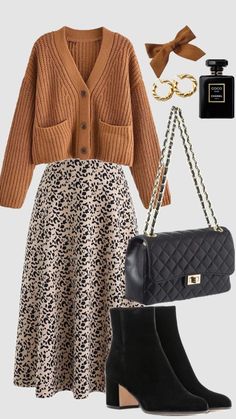 Skirt Ideas For Winter, Classy Outfits Skirts, Bougie Winter Outfits, Classy Winter Shoes, Sweater And Button Up Outfit, Winter Fashion Outfits Classy Chic, Warm Winter Work Outfits, What To Wear To Church Casual, Autumn Style Outfits