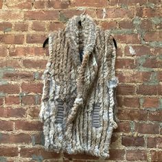 Marc By Marc Jacobs Fur And Knit Vest. Shall Collar, Knit Pockets, Longer In Front. Great Look, Esp When Belted. Knit Vest, Marc Jacobs, Jackets For Women, Knitting, Women Shopping, Color