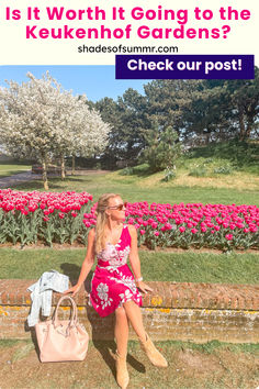 a woman sitting on a bench in front of flowers with the words, is it worth it