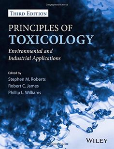 a book cover with blue background and text that reads,'the principals of oxicology