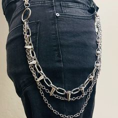 New Unbranded Length: 19.7 Inch, Width: 1.6 Inch Material: Zinc Alloy Color: Silver Style: Street Type: Multi-Layer European Gothic, Waist Chain Belt, Grunge Accessories, American Gothic, Birthday Stuff, Cheap Monday, Grunge Punk, Waist Chain, Silver Style