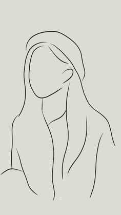 a drawing of a woman's face with her hair pulled back to the side