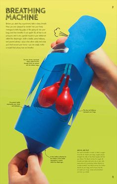 an advertisement for breathing machine in the shape of a blue tube with two cherries on it