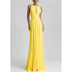 Silhouette:A-Line; Hemline / Train:Floor Length; Closure:Zipper UP; Built-In Bra:No; Embellishment:Rhinestone,Pleats,Glitter; Fabric:Chiffon; Sleeve Length:Sleeveless; Tips:Colors may vary slightly due to different monitor settings,Professional dry cleaner only; Boning:No; Style:Elegant; Occasion:Formal,Wedding Guest; Neckline:Jewel Neck; Front page:Evening Gown; Listing Date:05/27/2024 Yellow Chiffon Evening Maxi Dress, Luxury Yellow Maxi Evening Dress, Unstitched Yellow Floor-length Dresses, Flowy Yellow Maxi Dress Floor-length, Yellow Chiffon Floor-length Maxi Dress, Yellow Formal Dress, Formal Wedding Guests, Evening Dresses Online, Cheap Evening Dresses