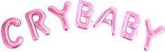 pink foil letters spelling the word baby