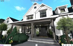 Bloxburg House Ideas Exterior Realistic, Bloxburg Porch, Roblox Room, Unique Houses Exterior, Bloxburg Layout, Bloxburg Building