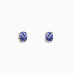 Effy 14K Yellow Gold Oval Tanzanite Stud Earrings, 0.65 TCW