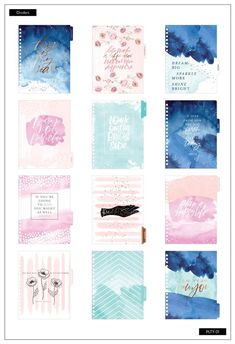 the printable planner stickers are designed to look like watercolors