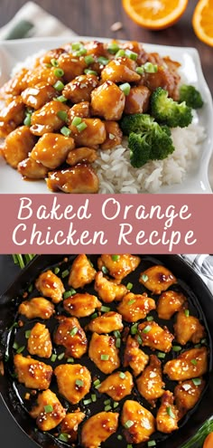 an orange chicken recipe with rice and broccoli