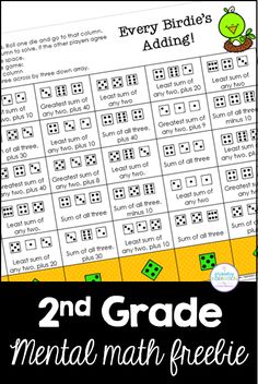 Free mental math game for second grade addition, subtraction, and comparing numbers Mental Math Games, 2nd Grade Math Games, Free Math Games, Addition Strategies, Kindergarten Math Games, Addition Games, Spring Centers, Spring Math, Teaching Second Grade