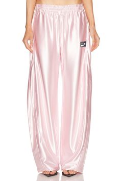 Pink Stretch Satin Bottoms, His Clothes, Ballerina Pink, Fashion Themes, Sophomore Year, Pink Ballerina, Satin Pants, Vogue Fashion, Jersey Top