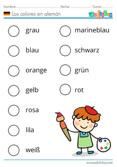 spanish worksheet for kids with pictures and words