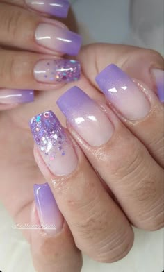 Lavender Ombre Nails - Ombre Purple Nail Lavender Ombre Nails, Nail Ideas Acrylic, Lavender Ombre, Lilac Nails