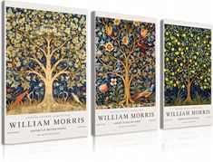 three books on william morris's tree of life are shown in front of a white background