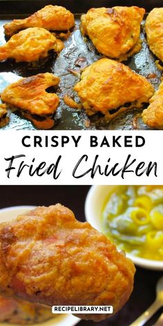 crispy baked fried chicken is an easy dinner recipe