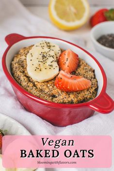 vegan baked oats Perfect Healthy Breakfast, Baked Oats, Oats Recipes, Savory Breakfast, Vegan Breakfast, Refined Sugar Free, Vegan Recipes Healthy, Vegan Baking, Easy Vegan