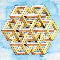 a drawing of an abstract geometric design