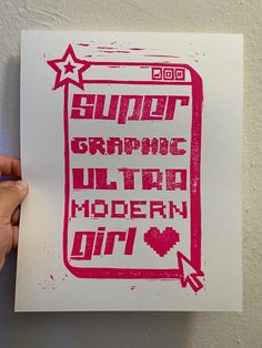 a hand holding up a piece of paper with the words summer graphic ultra modern girl on it