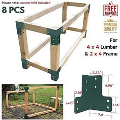 an image of a wooden frame with brackets for the bottom and bottom part, including two frames