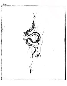 a black and white drawing of a snake