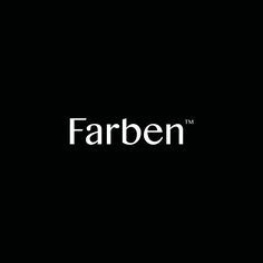 the logo for farben is shown on a black background