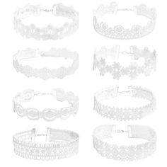 PRICES MAY VARY. Made of quality polished alloy and lace material. Size: White lace choker length is 30cm/11.8"+ extender chain length is 7cm/2.4". Style: Beautifully design, handmade workmanship, retro, lolitta, kawai, gothic, fashion, classical choker style, fit your any kinds of look. Great gift for wift, mother, girfriend, daught, the one you loved and yourself on birthday, Valentine's day, Chrismas, Halloween party, Anniversary, graducation ect. Application: The collection choker set are pe White Metal Choker For Party, Lace Trim Choker Jewelry Gift, Vintage Lace Choker Jewelry, Lace Choker With Lace Trim For Parties, Lace Trim Party Choker, Adjustable Lace Trim Choker, Party Lace Choker Necklace, Lace Choker Necklace For Party, Lace Trim Choker Jewelry For Party