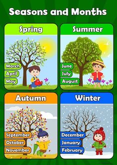 four seasons and months with kids