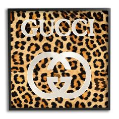 a leopard print with the word gucci on it