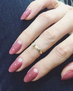 Instagram and other social media, like Pinterest has opened up the world of creativity when it comes to beauty, that includes nails. Vintage Halfmoon Manicure, Maroon Half Moon Nails, Half Moon Nail Designs, Classic Manicure, Half Moon Manicure, Half Moon Nails, Moon Manicure, Nails Shape, Classic Nail