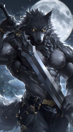 Werewolf Man Art, Wolf Man Art, Viking Werewolf, Wolf Monster, Wolf Warrior, Wolf Warriors, Wolf Character, Wolf Artwork, Beast Creature