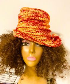 "Crochet Shop Listings  Stylish, Steampunk Crochet Hat! Finished Product: Ready to Ship  - HANDMADE CROCHET Yarn: 100% Ultra Pima Cotton (I ONLY use premium yarn for the wearables I crochet) COLORS: Peach and wine. (Please note that light effect, monitor's brightness, contrast etc. May cause a slight color difference) MEASUREMENTS:   22 3/4\" Items are crocheted in a pet free, non-smoking home.  No returns or exchanges are excepted. If there's an issue with your order, please contact me directly Adjustable Yarn Hats For Fall, Hand Knitted Adjustable Hat For Fall, Fitted Knitted Hat For Fall, Fitted Knitted Fall Hats, Bohemian Mini Hats For Winter, Fitted Crochet Hat For Fall, One Size Yarn Cloche Hat With Short Brim, Adjustable Hand Knitted Beanie, Bohemian Yarn Mini Hats For Winter