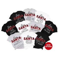 "Matching Family Christmas Shirts are a must have for the 2023 holiday. These family Christmas shirts make the perfect Christmas pajamas for your holiday photos. The family shirts come with a variety of Dear Santa phrases so your whole group can get matching Christmas shirts and select the phrase that fits them best. These Dear Santa phrases with a buffalo plaid design will make for the cutest family photos. Christmas Group Shirts will make your Christmas celebration fun and cute! HOW TO ORDER 1 Plaid Christmas Pajamas, Pajama Ideas, Christmas Pajamas Family, Santa Shirt, Pajamas Gift, Santa Shirts, Buffalo Plaid Christmas, Christmas Celebration, Family Christmas Pajamas