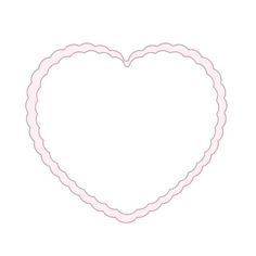 a heart shaped frame with scalloped edges in pastel pink on a white background