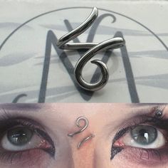 two pictures one with eyeliners and the other with piercings on their eyes