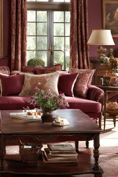 How to Create a Hygge Home - Burgundy Living Room