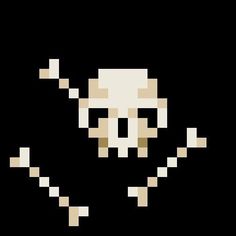 a pixellated image of a skull on a black background