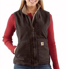 Size Small, Good Condition! Brown Womens Carhartt Vest, Carhartt Vest Outfit, Carhartt Womens Jacket, Carhartt Vest, Womens Sherpa, Carhartt Jackets, Carhartt Womens, Brown Vest, Carhartt Workwear