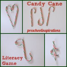 candy canes are arranged to spell out the word candy cane preschoolings