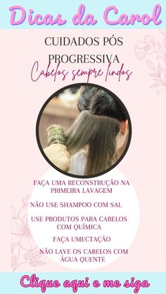 Dicas para manter seus cabelos lindos e saudáveis após a progressiva! 🌟 Faça reconstrução na primeira lavagem, evite shampoo com sal, use produtos específicos para cabelos com química, faça umectação e evite água quente. Seu cabelo merece o melhor e eles vão saber te agradecer! 🥰✨ Beauty Studio, Story Instagram, Hair Salon, Eyebrows, Sleep Eye Mask, Manicure, Angel, Hair, Beauty