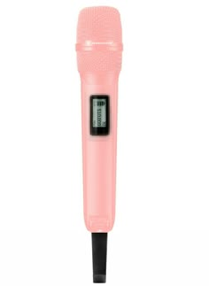 a pink microphone on a white background