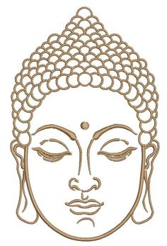 a drawing of a buddha face