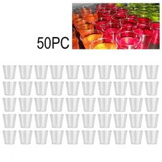 50 pack plastic cups with lids for drinks