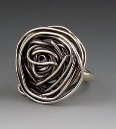 Large Sterling Silver Rose Ring by MicheleGradyDesigns on Etsy, $115.00 Silver Rose Ring, Oxidized Silver Rings, Silver Pendant Lighting, High Fashion Jewelry, Metalwork Jewelry, Rose Ring, Oxidized Silver, Boho Rings, Silver Roses