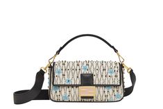 Fendi Baguette White Raffia Bag - Luxury Next Season Fendi Baguette White, Compact Bag, Fendi Baguette, Raffia Bag, Baguette Bag, Bead Embroidery, Nubuck Leather, Magnetic Clasp, Fendi Bags