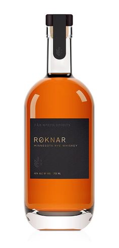 a bottle of rokinar whisky on a white background