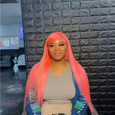 Used Pinky Wig Like New Only Wear Once For My Birthday Like Brand New Forest Green Wig, Pink Wig Hairstyles, Hair Tease, Ginger Hair Extensions, Blonde Curly Bob, Fall Baddie, Wigs Hairstyles, Afro Twist, Brown Curls